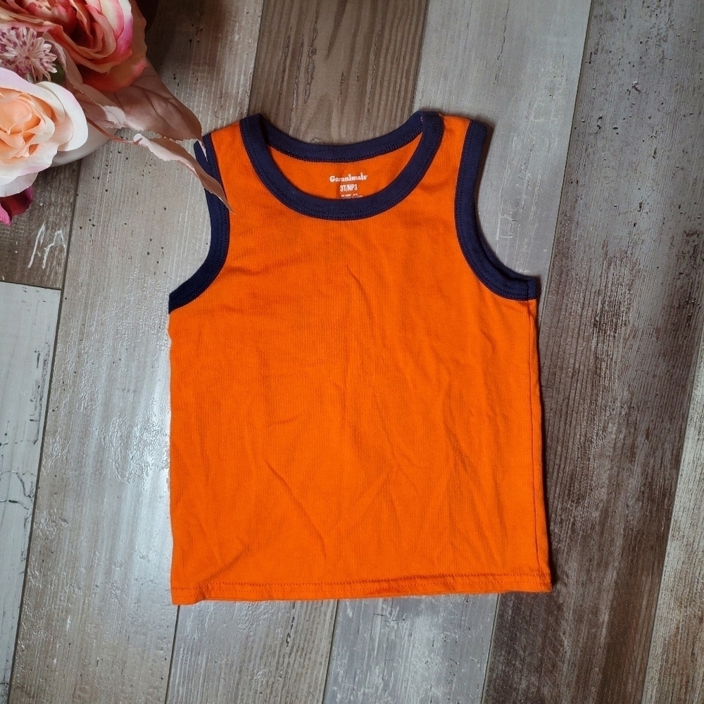 Garanimals Toddler Boy Orange and Blue Sleeveless Tank Top Size 3T EUC